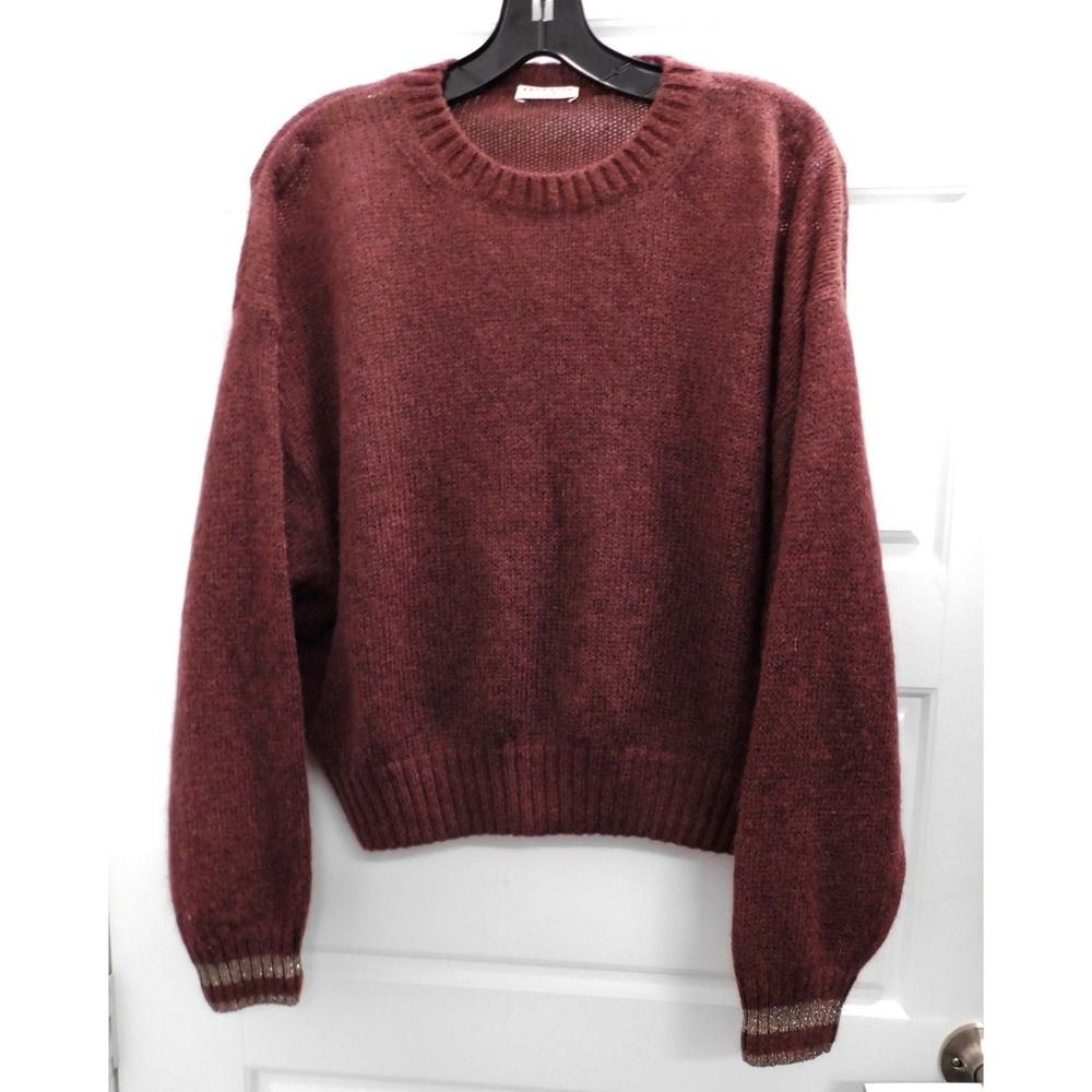 Brunello Cucinelli Mauve Mohair Blend Knit Sweater Crew Neck Size M